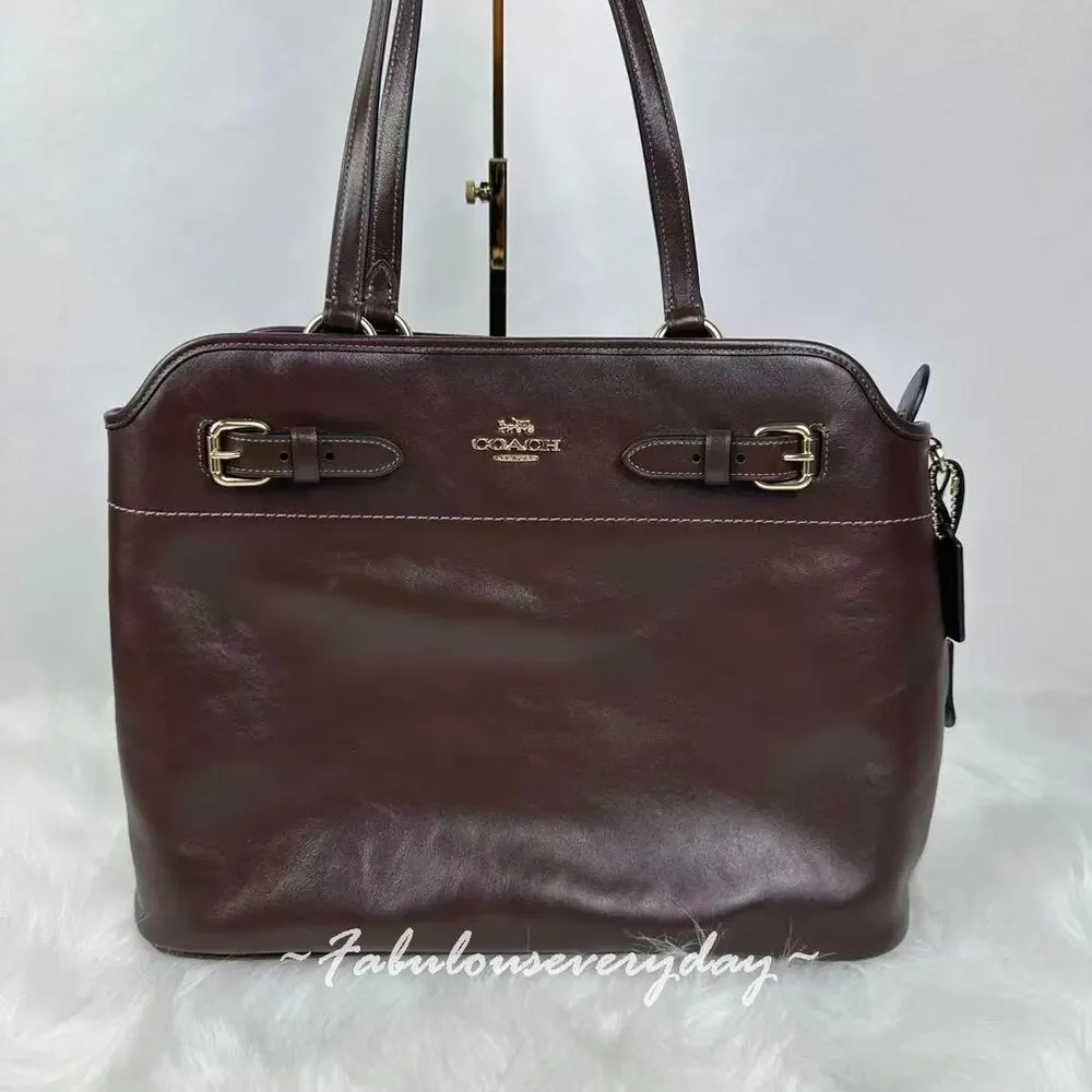 COACH Easton Tote Bag In Smooth leather/Gold/Maple CCZ07 NWT